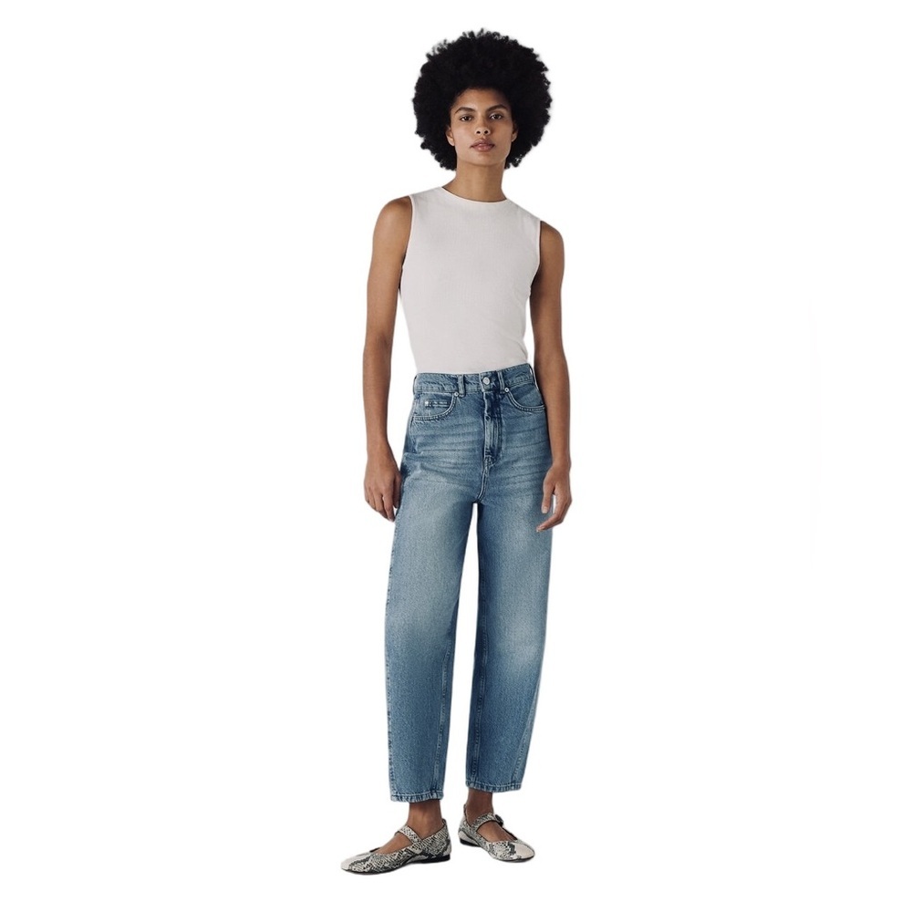 Whistles Barrel Leg High Rise Jeans